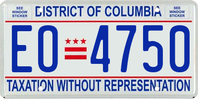 DC license plate EO4750