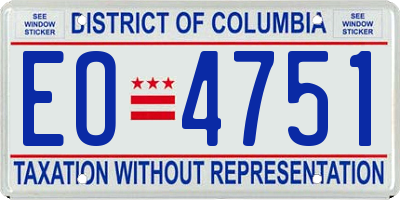 DC license plate EO4751