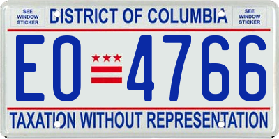 DC license plate EO4766