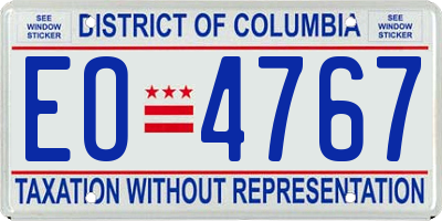 DC license plate EO4767