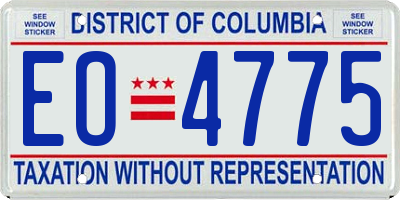 DC license plate EO4775