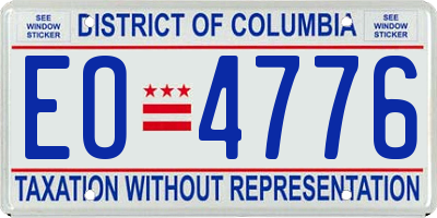 DC license plate EO4776