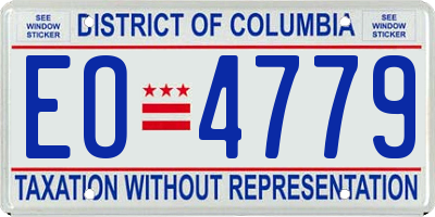 DC license plate EO4779