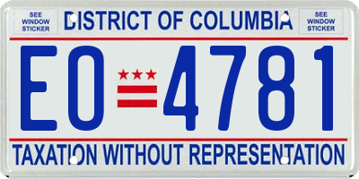 DC license plate EO4781