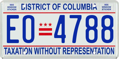 DC license plate EO4788