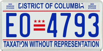 DC license plate EO4793