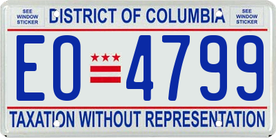 DC license plate EO4799