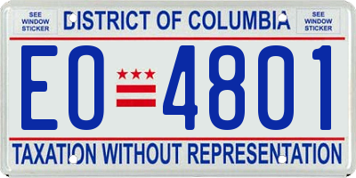 DC license plate EO4801