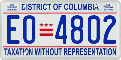 DC license plate EO4802