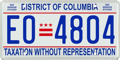 DC license plate EO4804