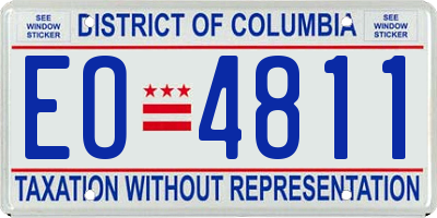 DC license plate EO4811