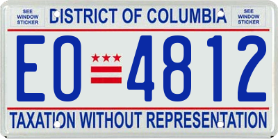 DC license plate EO4812