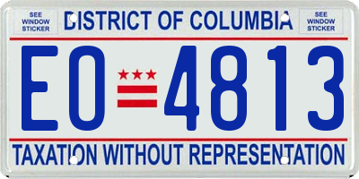 DC license plate EO4813