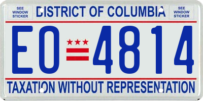 DC license plate EO4814