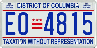 DC license plate EO4815