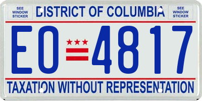 DC license plate EO4817