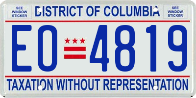 DC license plate EO4819