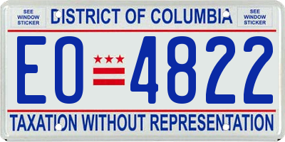 DC license plate EO4822