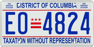 DC license plate EO4824