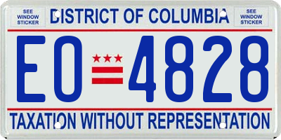 DC license plate EO4828