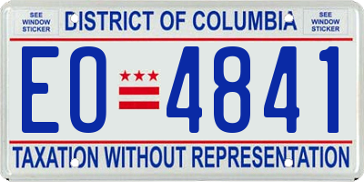 DC license plate EO4841