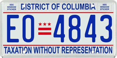 DC license plate EO4843