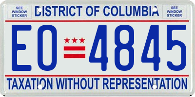 DC license plate EO4845