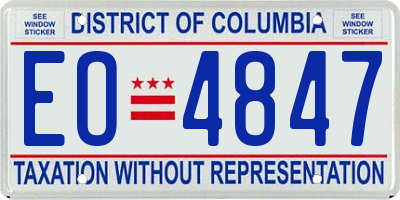 DC license plate EO4847