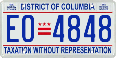 DC license plate EO4848
