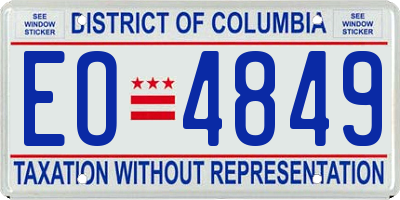 DC license plate EO4849