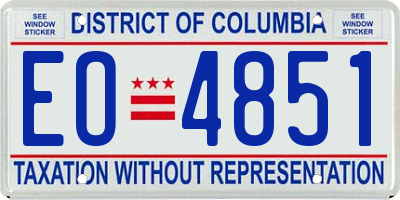 DC license plate EO4851