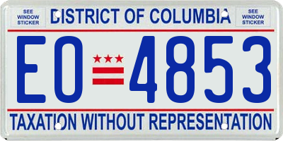 DC license plate EO4853