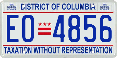 DC license plate EO4856