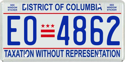 DC license plate EO4862