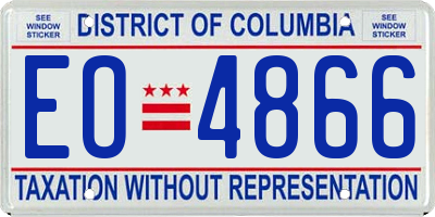 DC license plate EO4866