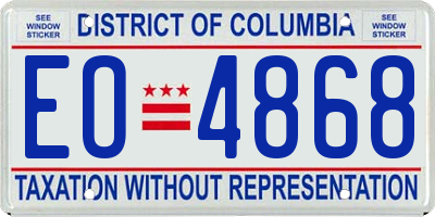 DC license plate EO4868