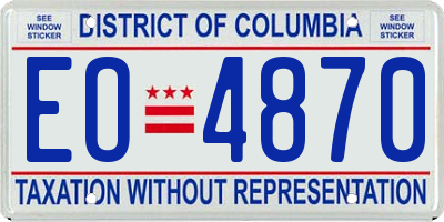 DC license plate EO4870