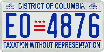 DC license plate EO4876