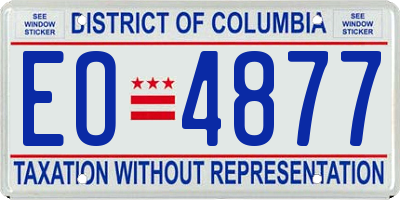 DC license plate EO4877