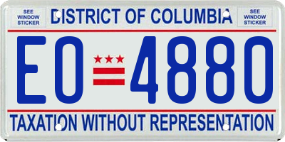 DC license plate EO4880