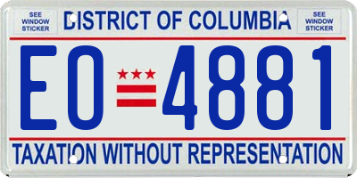 DC license plate EO4881