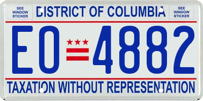 DC license plate EO4882