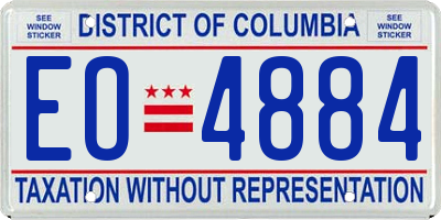 DC license plate EO4884