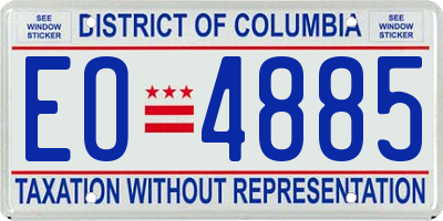 DC license plate EO4885