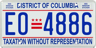 DC license plate EO4886