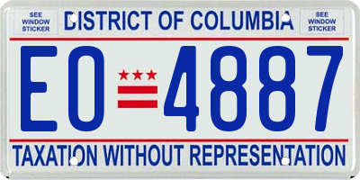 DC license plate EO4887