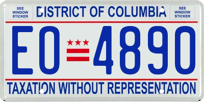 DC license plate EO4890
