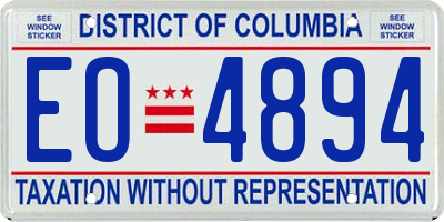 DC license plate EO4894