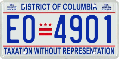 DC license plate EO4901