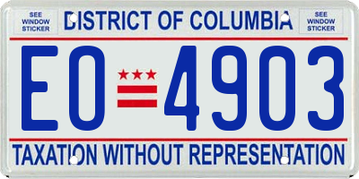 DC license plate EO4903